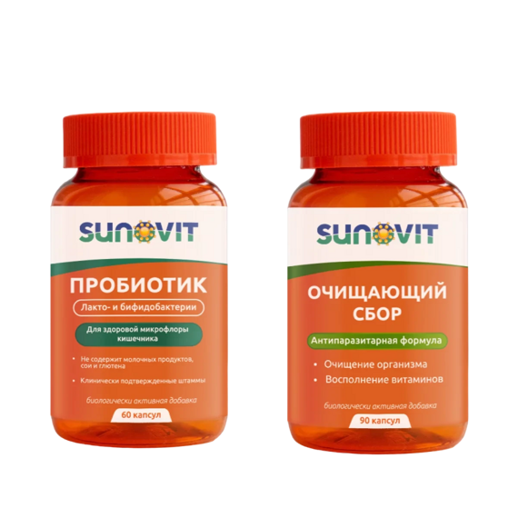 Набор "Детокс" (Detox), SUNOVIT, 2 биодобавки